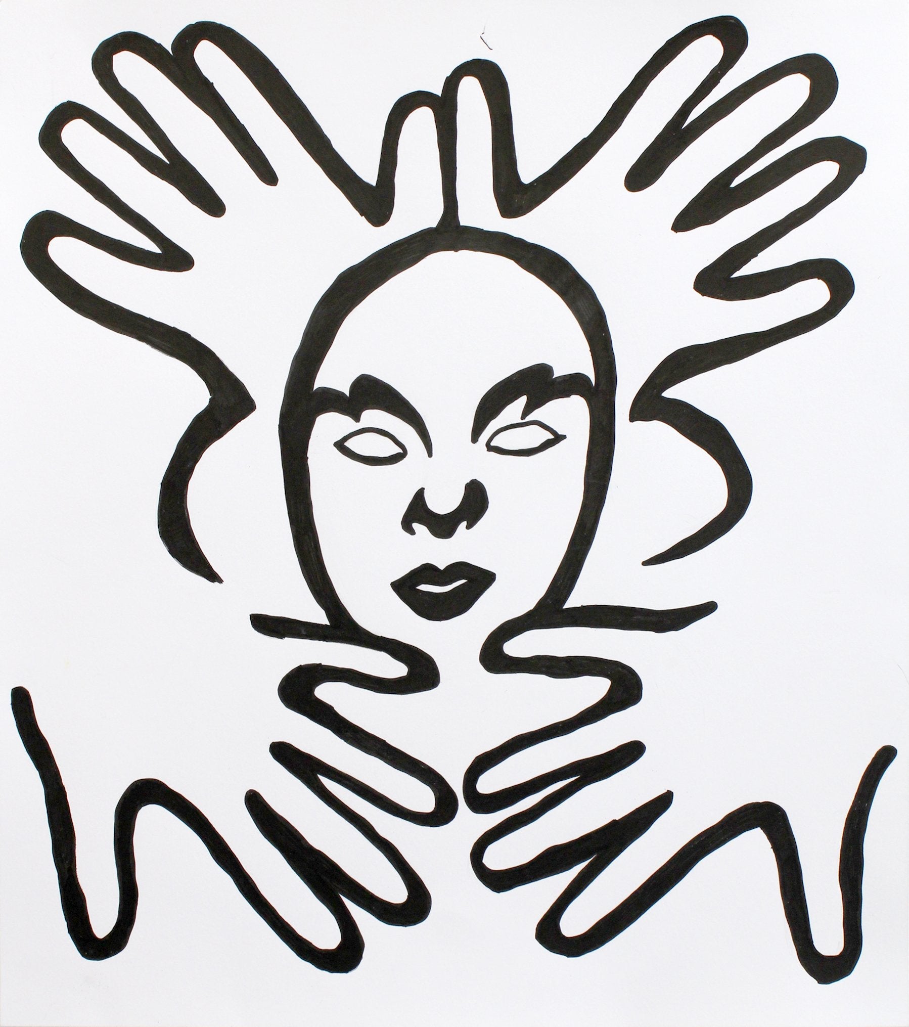 Untitled (Face & Hand Shapes) by Evan Carter