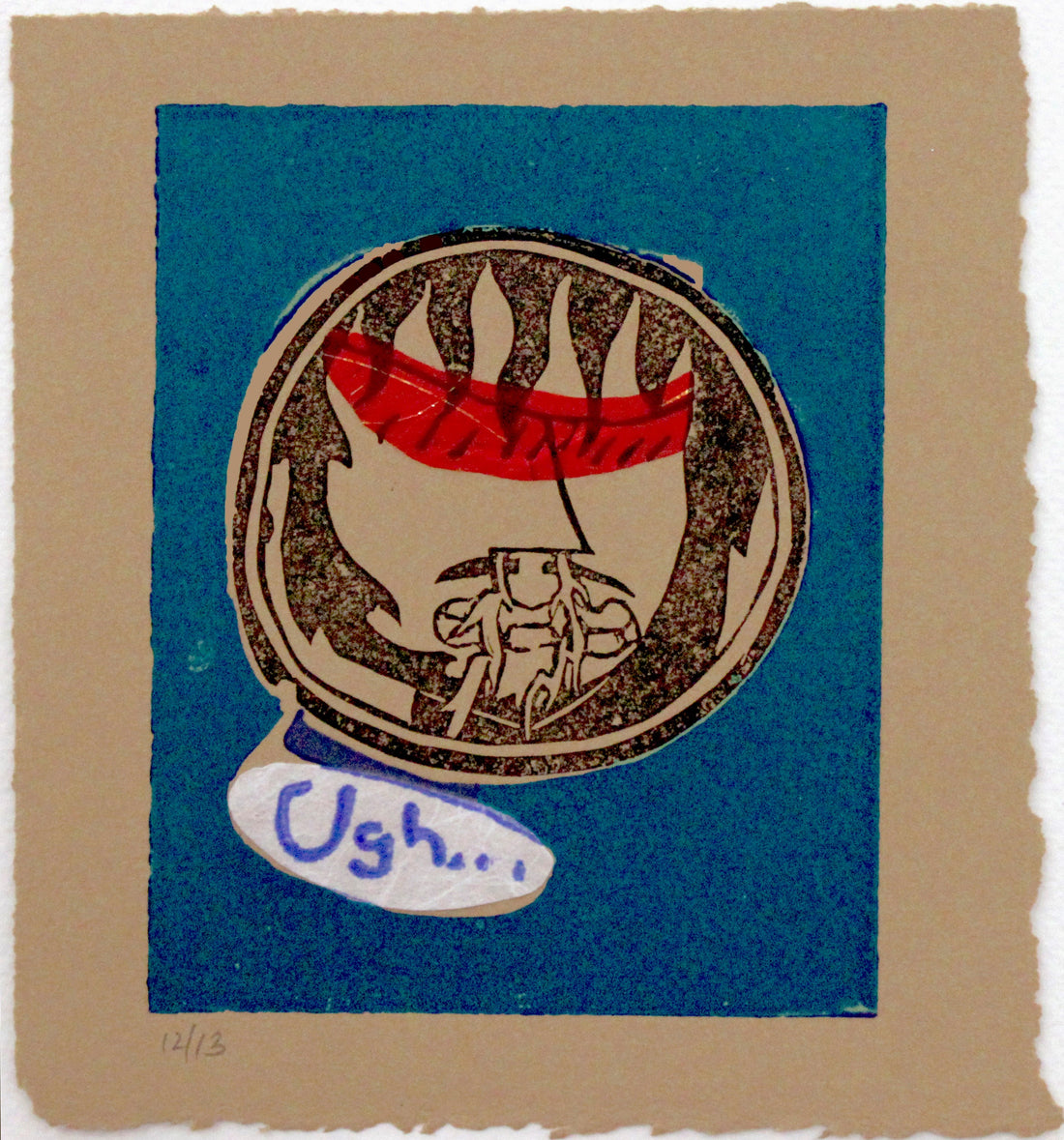 Untitled (Face On Blue Background) by Clifford Williams