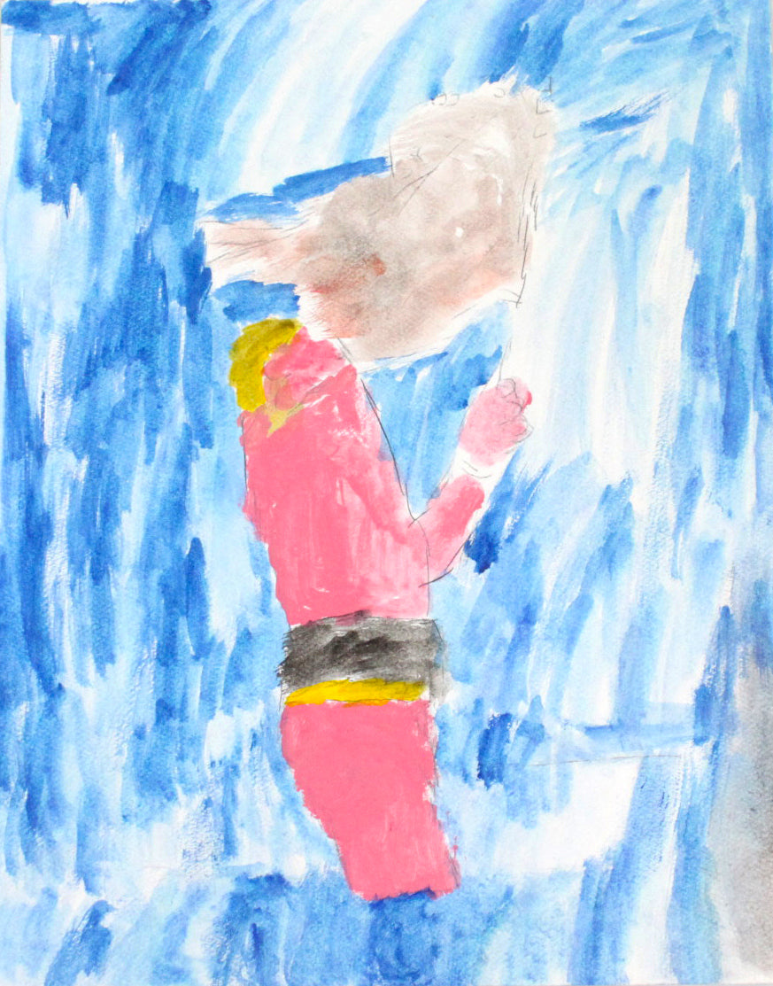 Untitled (Figure On Blue Background) by Jose Martin