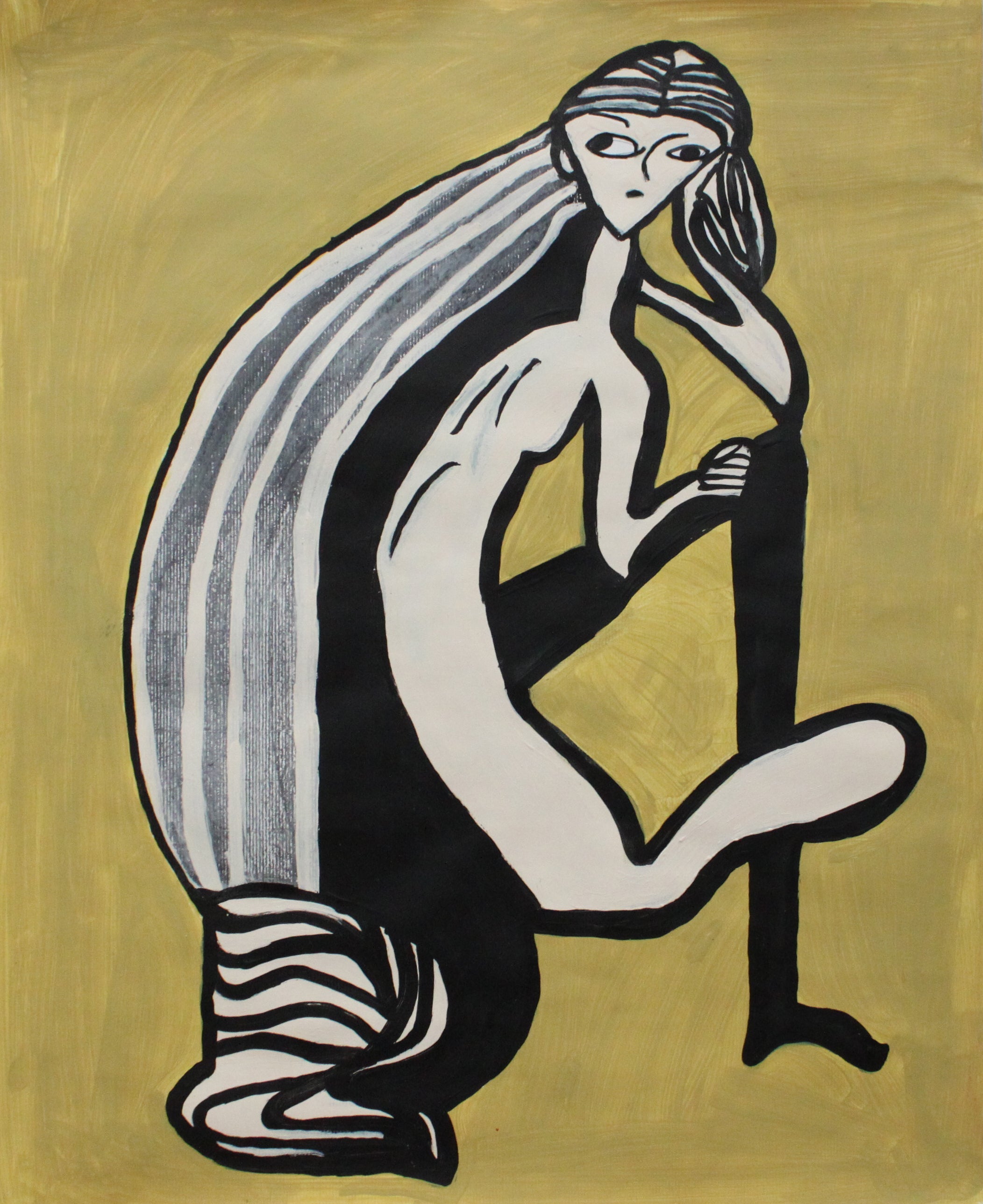 Untitled (Figure On Brown Background) by Rene Cureton