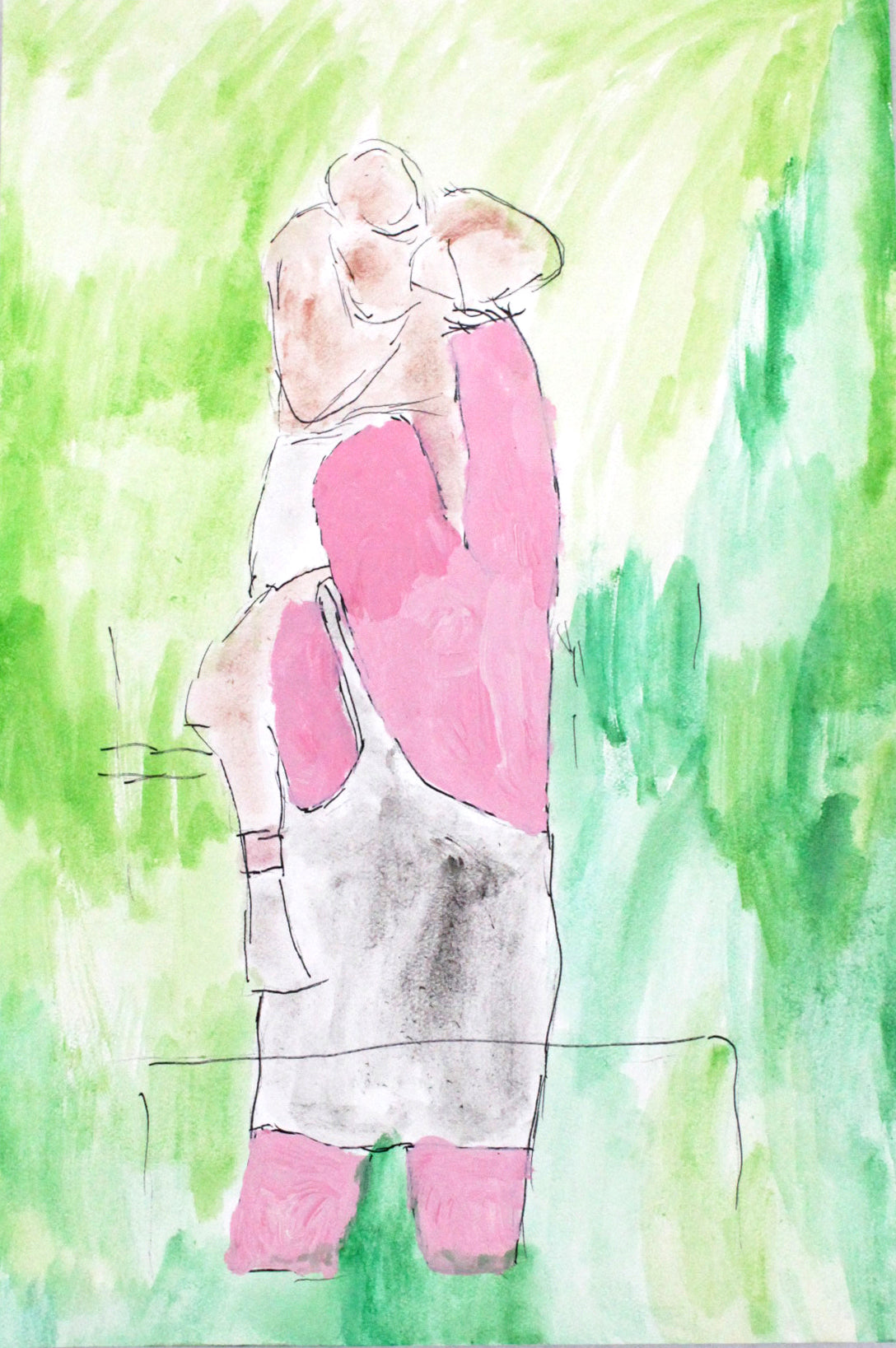 Untitled (Figures On Green Background) by Jose Martin