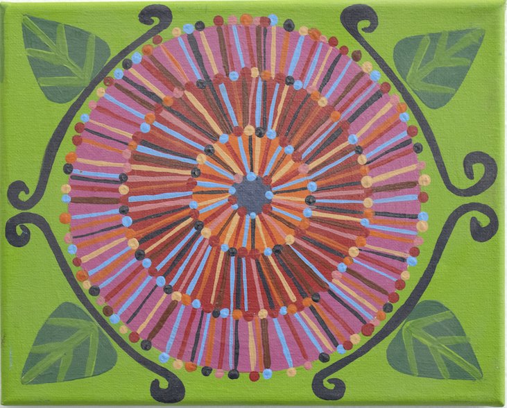 Untitled (Flower On Green Background) by Debra Alexander