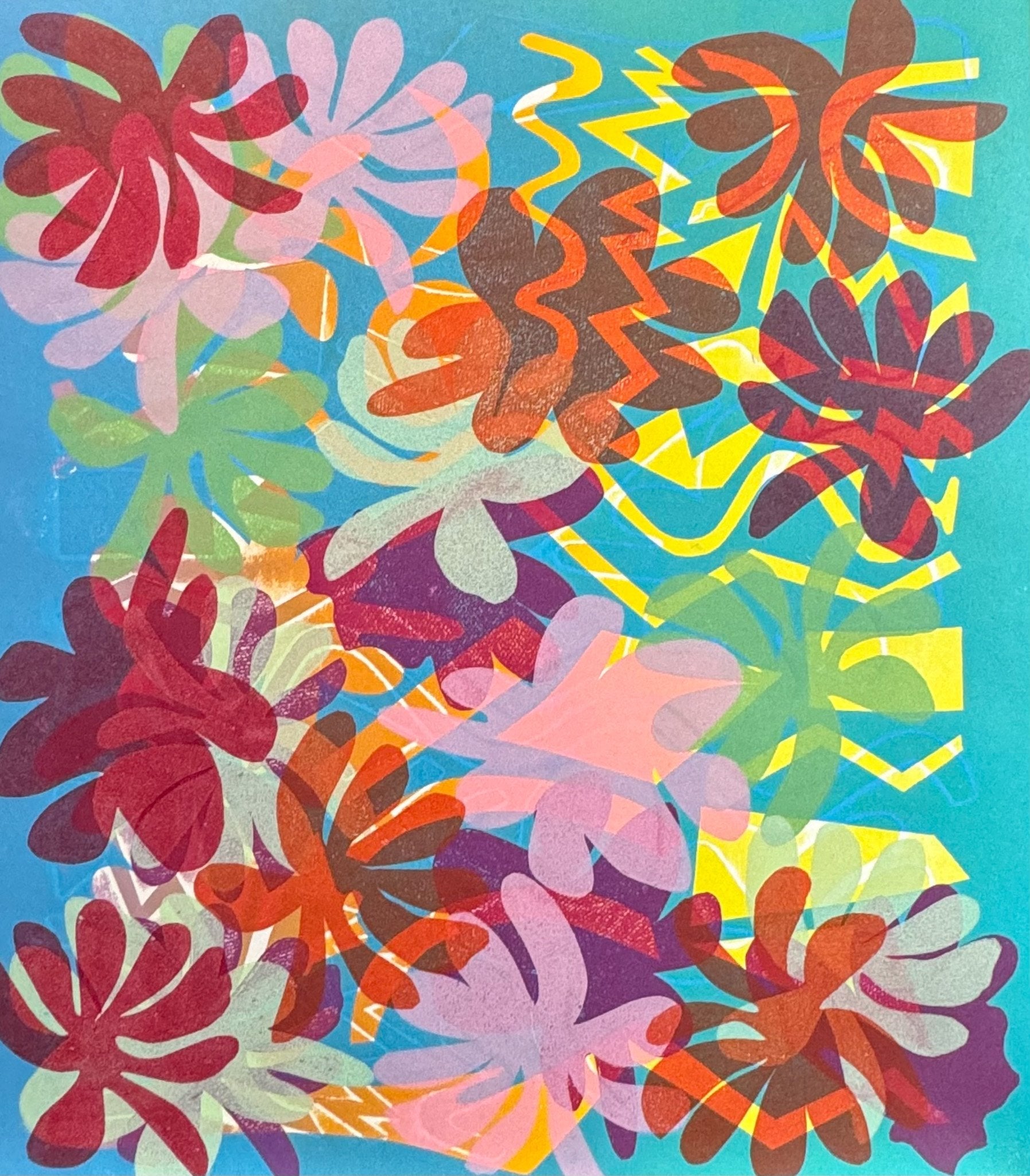 Untitled (Flower Shapes On Gradient Background) by Stephen Hollyfield