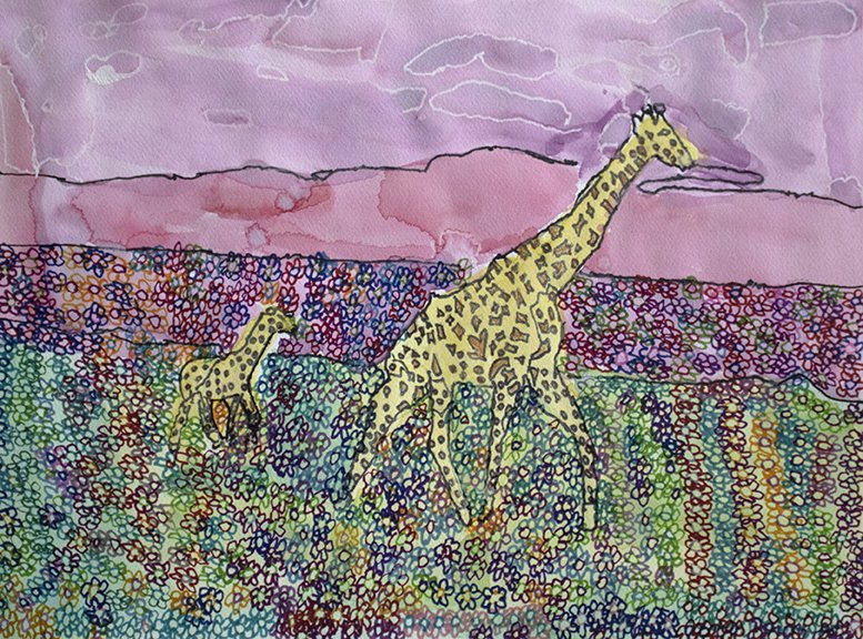 Untitled (Giraffes) by Daisy Hunt