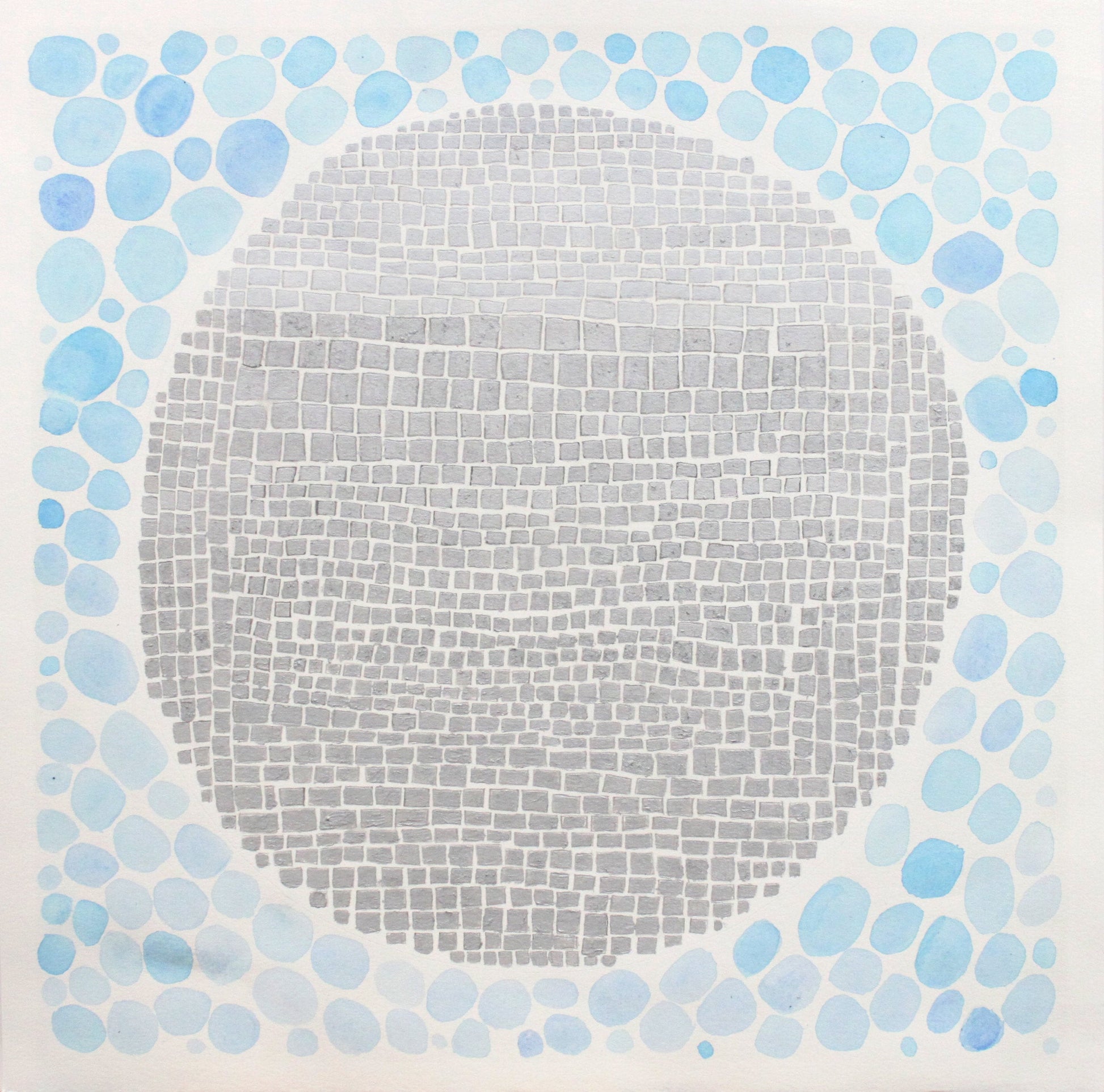 Untitled (Gray Squares in Circle) by Stephen Hollyfield