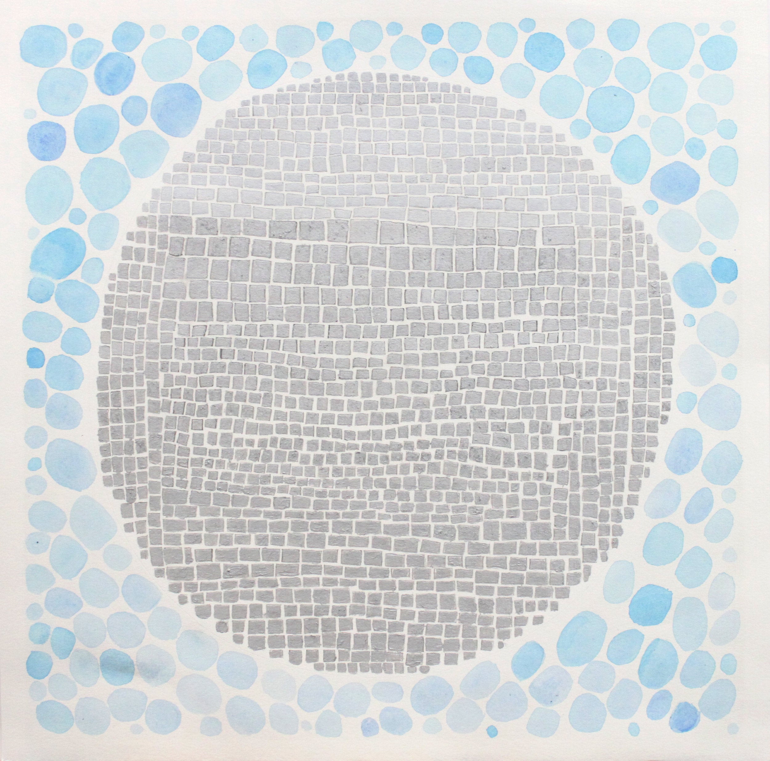 Untitled (Gray Squares in Circle) by Stephen Hollyfield