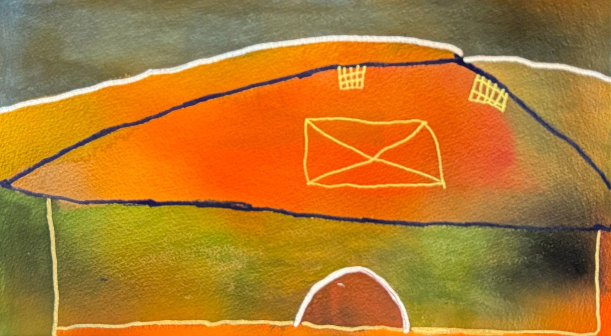 Untitled (Green & Orange House) by Leticia Arredondo