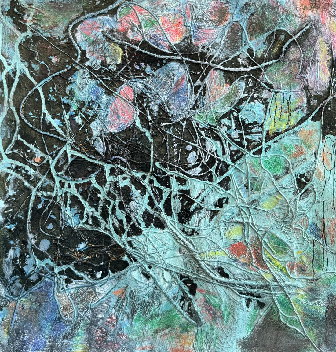 Untitled (Green & Pink Shapes) by Koun Lee