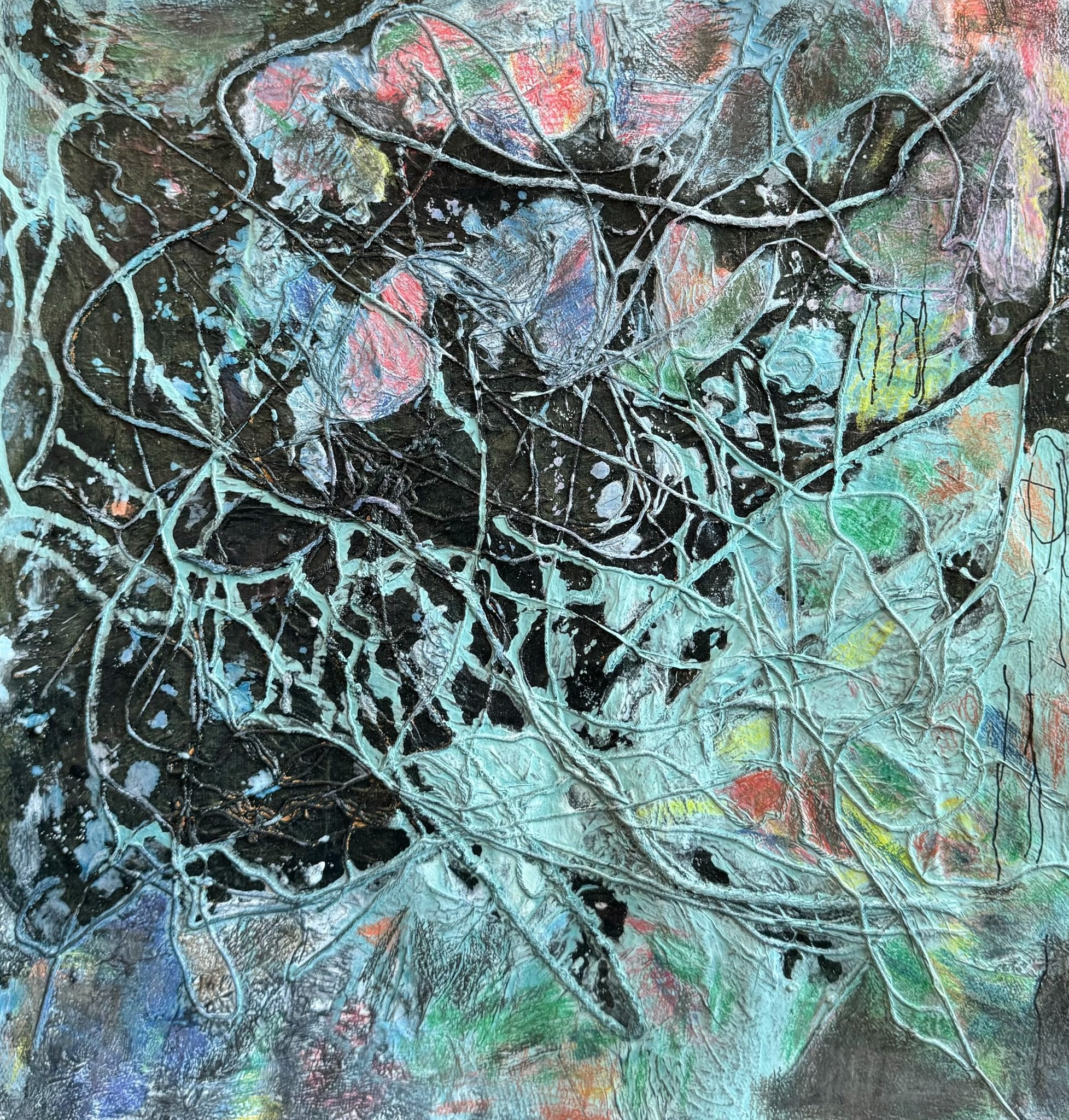 Untitled (Green & Pink Shapes) by Koun Lee