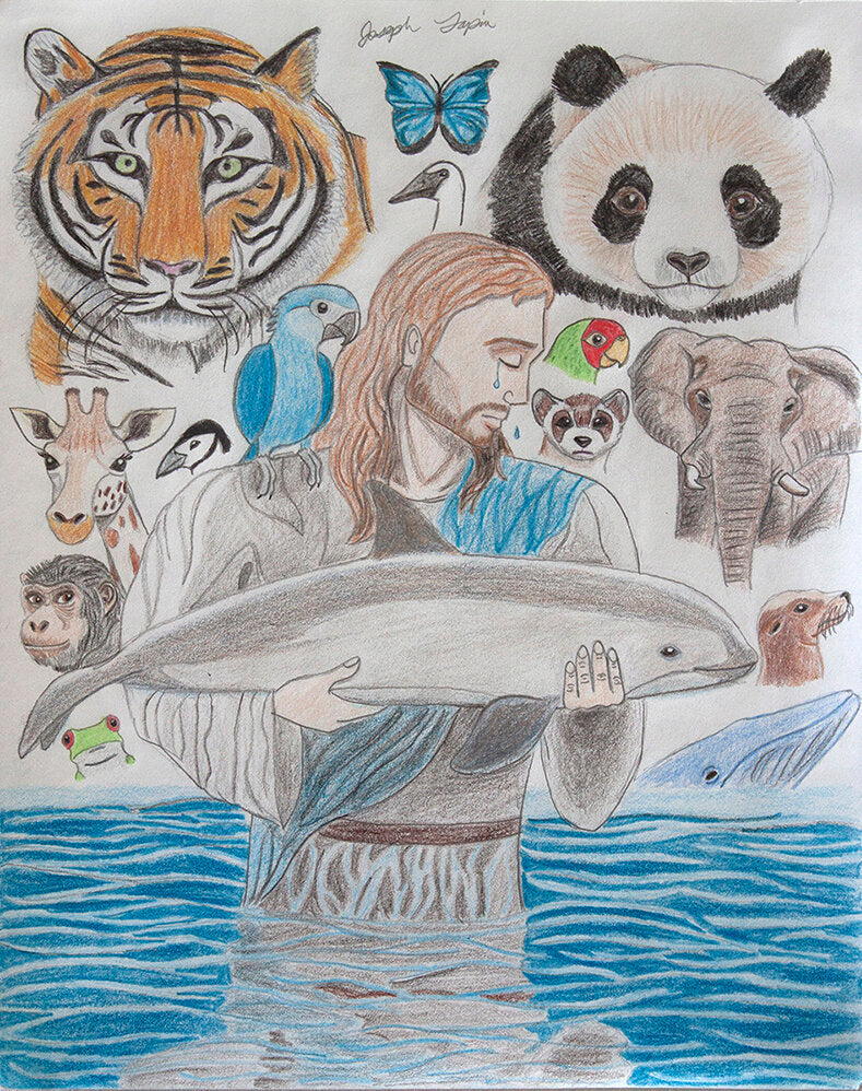 Untitled (Jesus & Animals) by Joseph Tapia