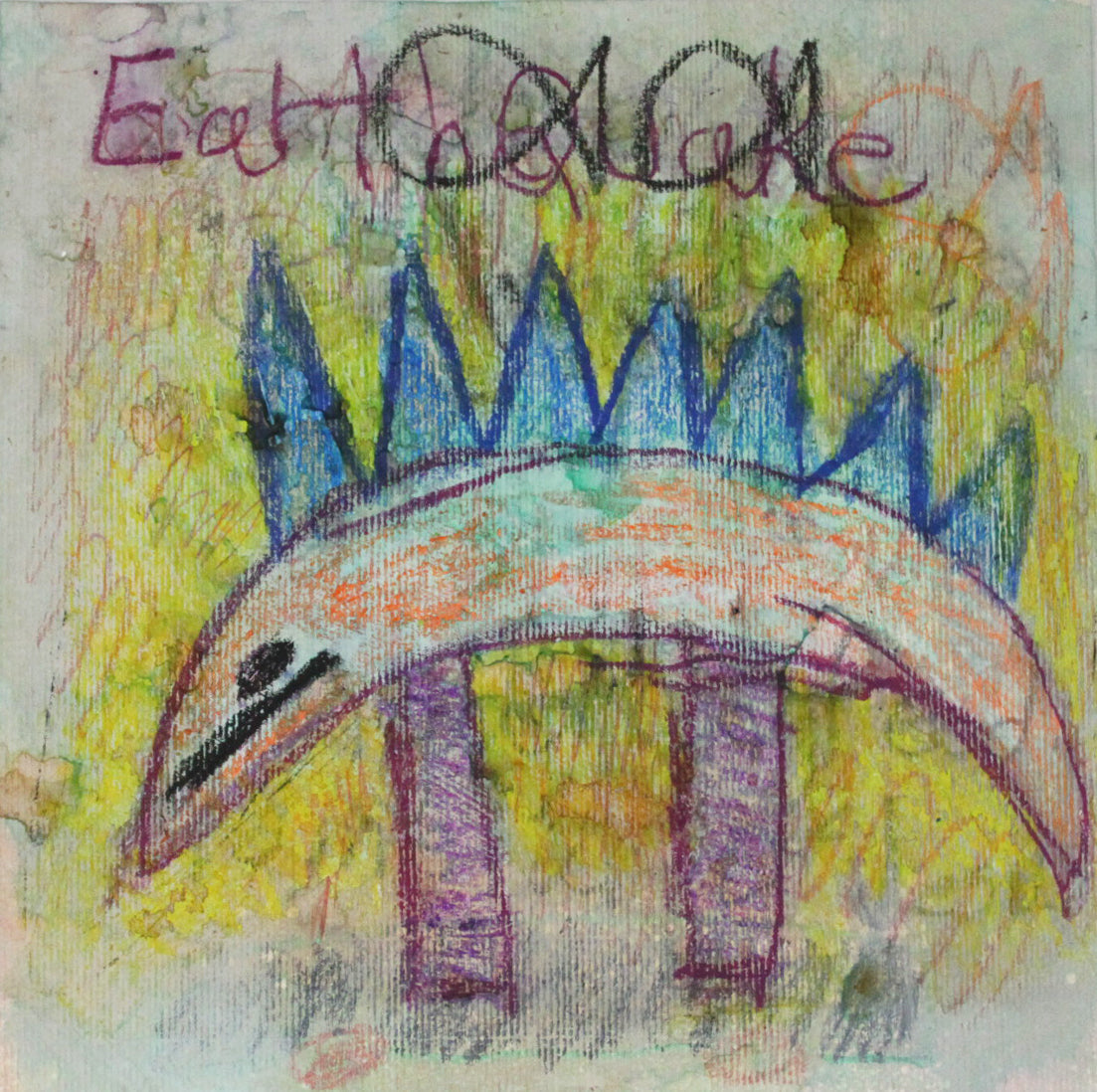 Untitled (Orange Creature With Blue Spikes) by Lindsay Rogers