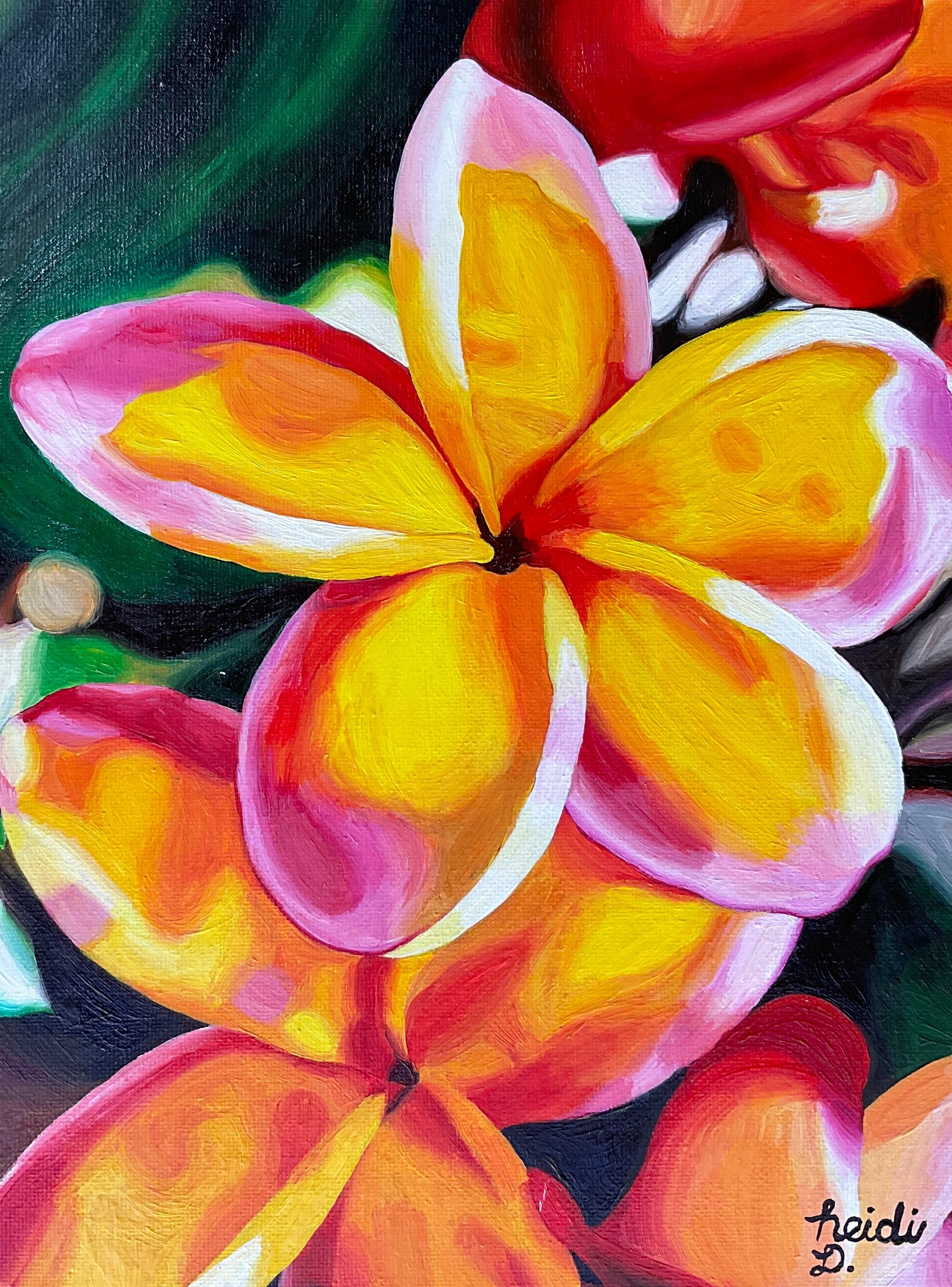 Untitled (Orange & Pink Flowers) by Heidi Dong