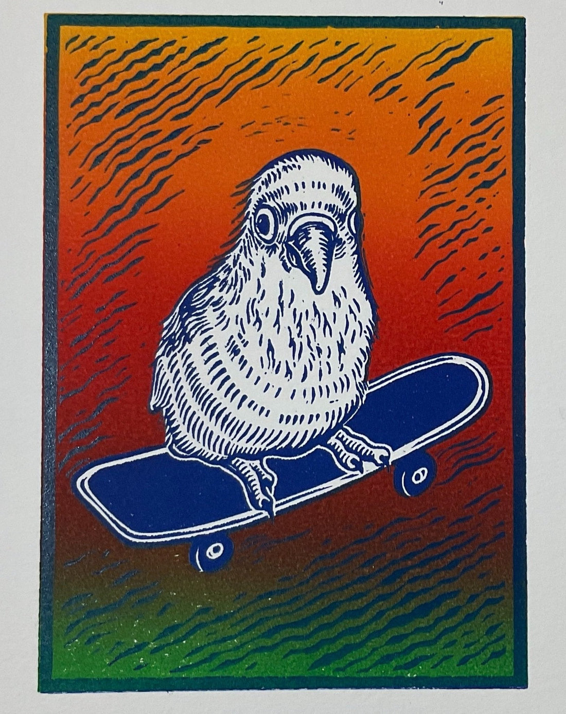 Untitled (Parrot On Skateboard) by Sarah Gerke