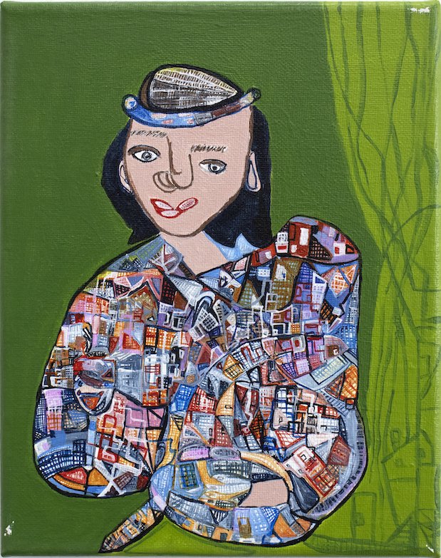 Untitled (Person on Green background) by Heon Choi