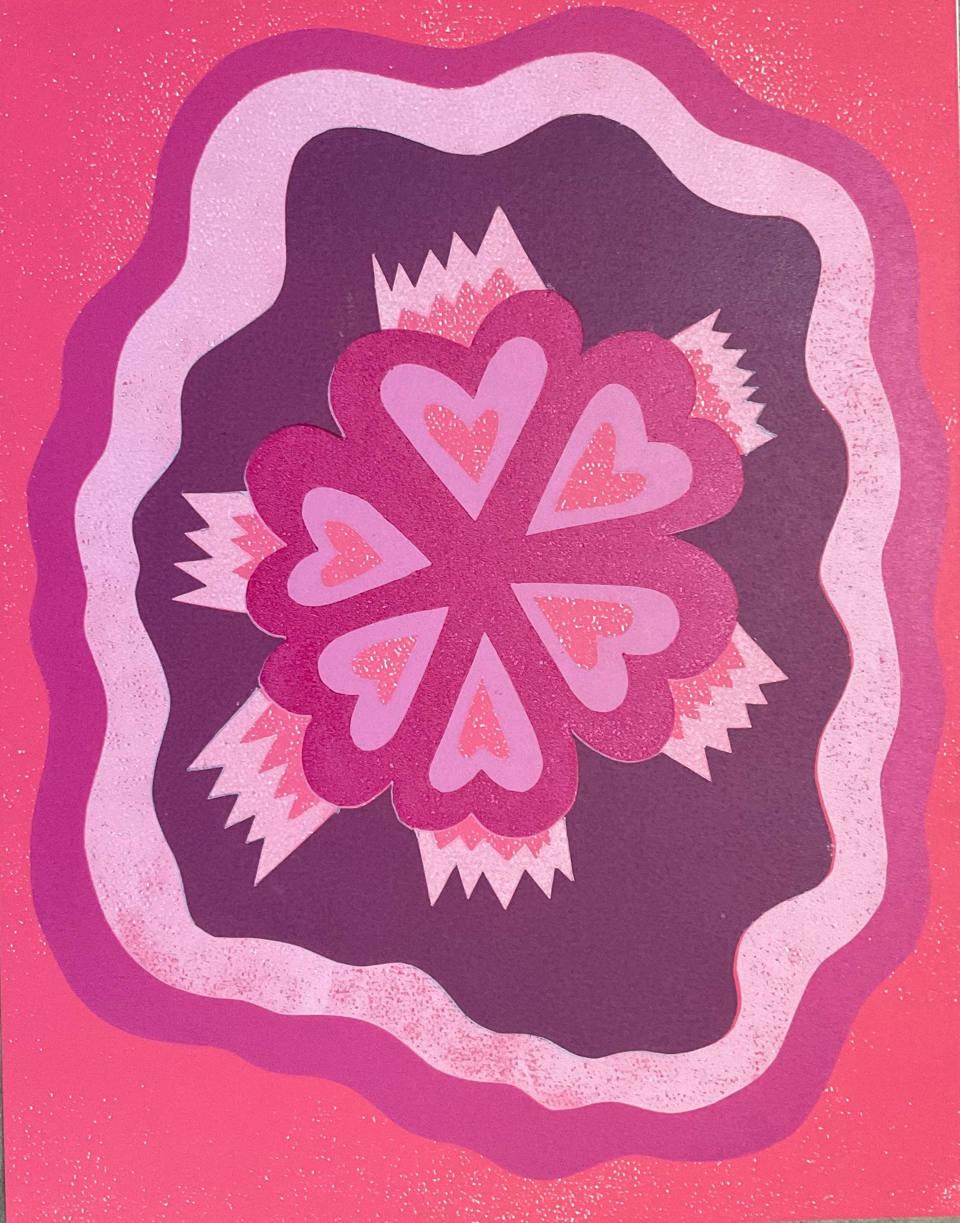 Untitled (Pink Heart Shapes) by Kat Hastings