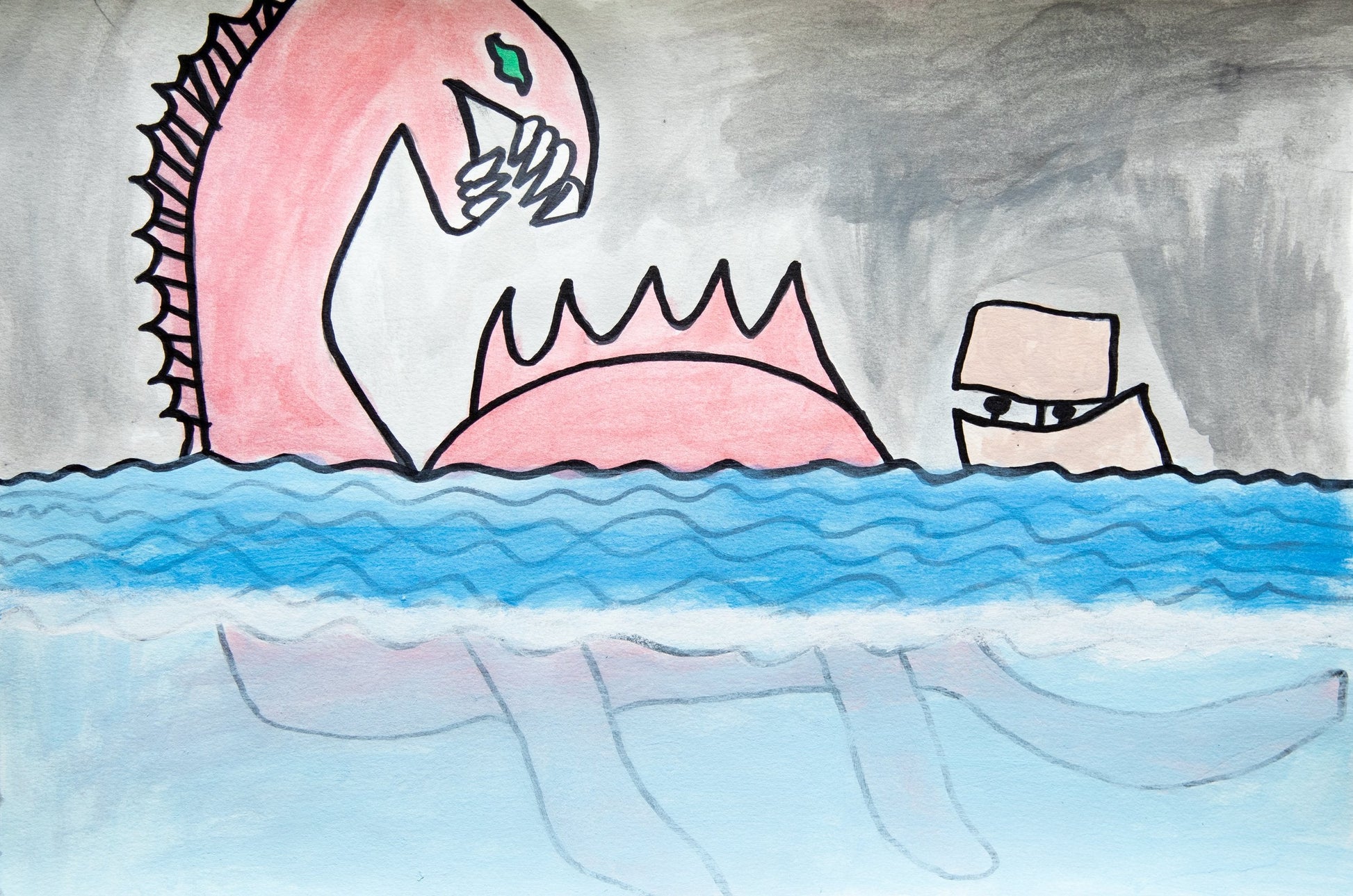 Untitled (Pink Marine Monster) by Jesus Estrada