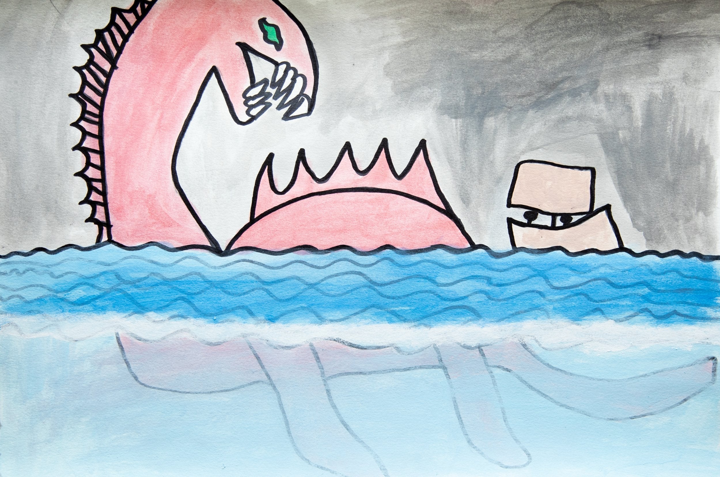 Untitled (Pink Marine Monster) by Jesus Estrada