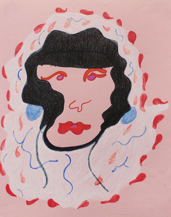 Untitled (Portrait On Pink Background) by Rene Cureton