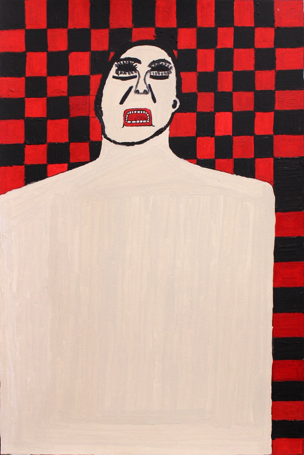 Untitled (Potrait on Checkered background)  by Willie Walls