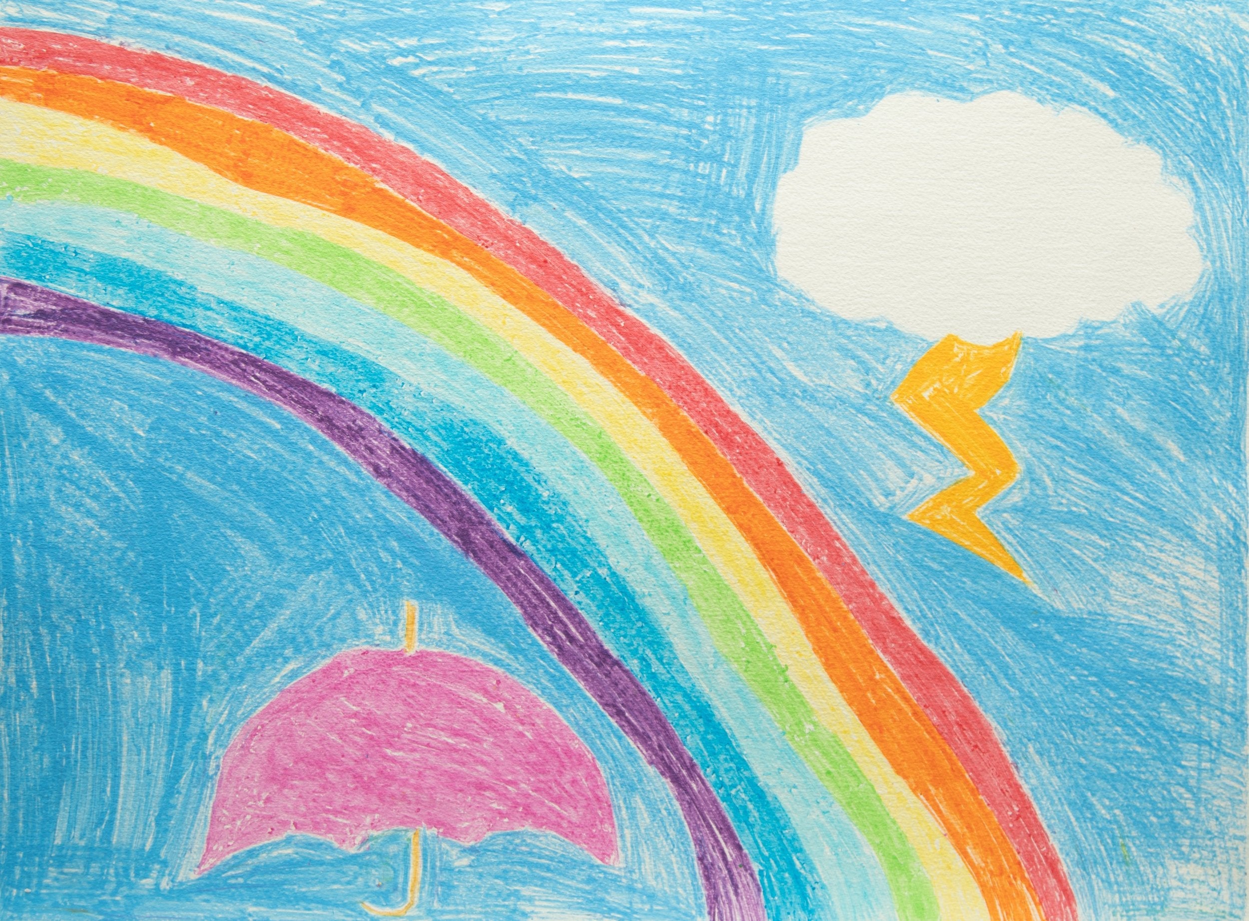 Untitled (Rainbow & Lightning Cloud) by Ruby Kim