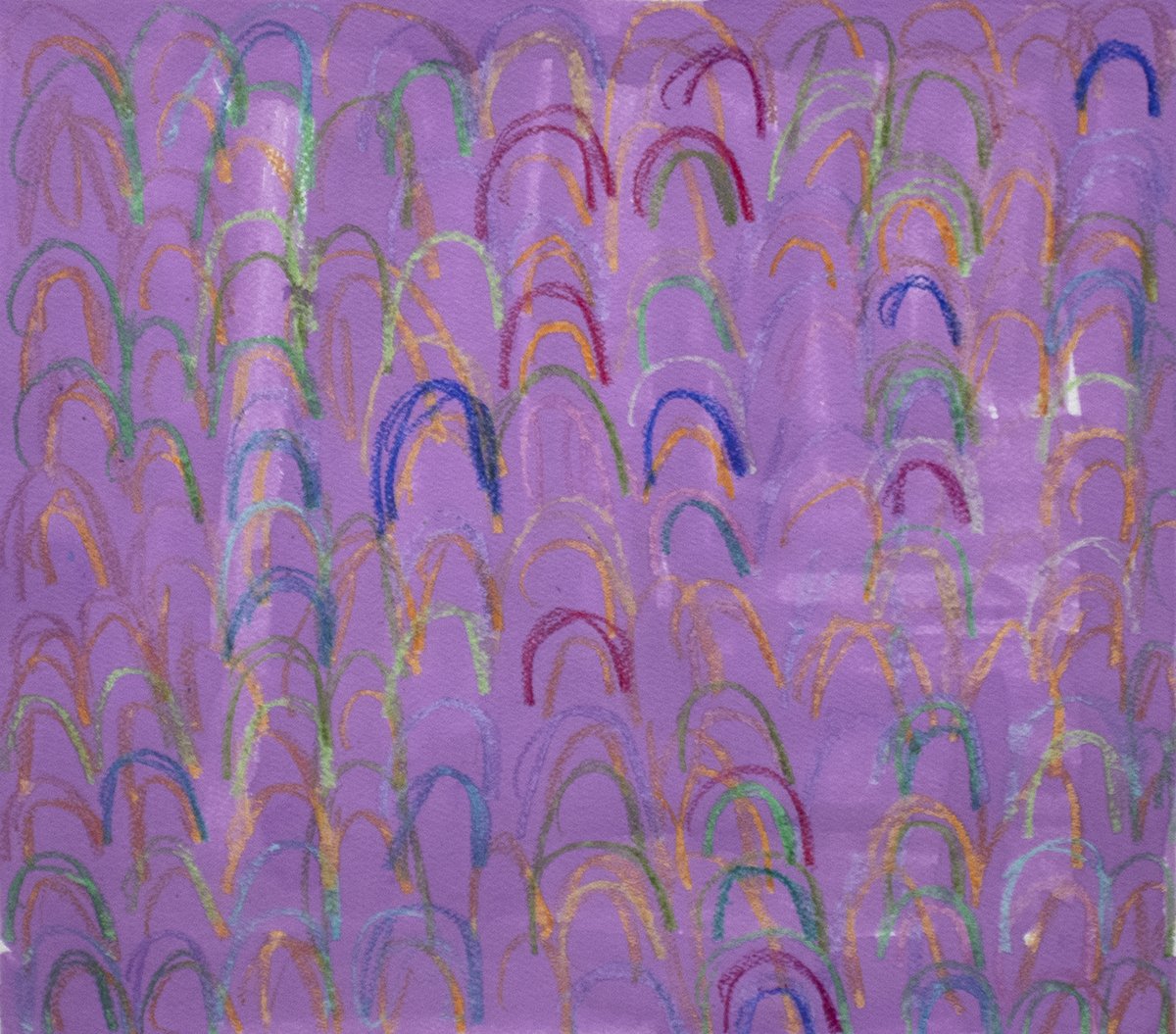 Untitled (Rainbows on Magenta Background) by Justina Ko