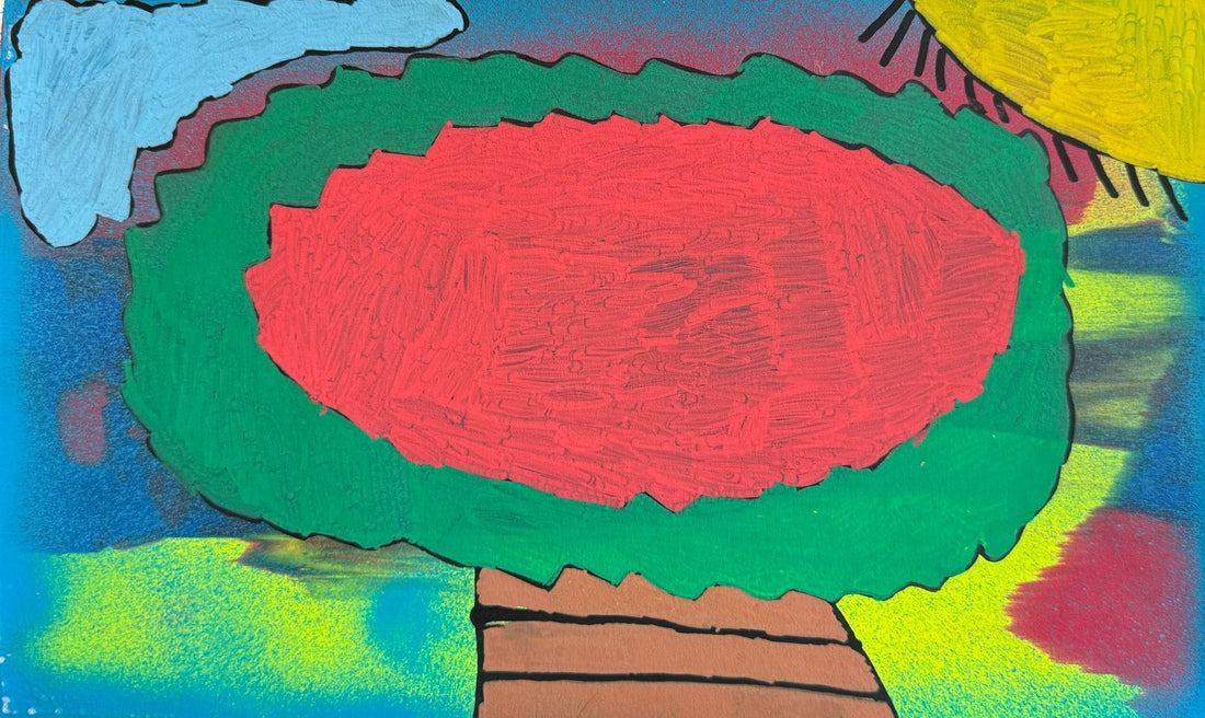 Untitled (Red & Green Tree) by Leticia Arredondo