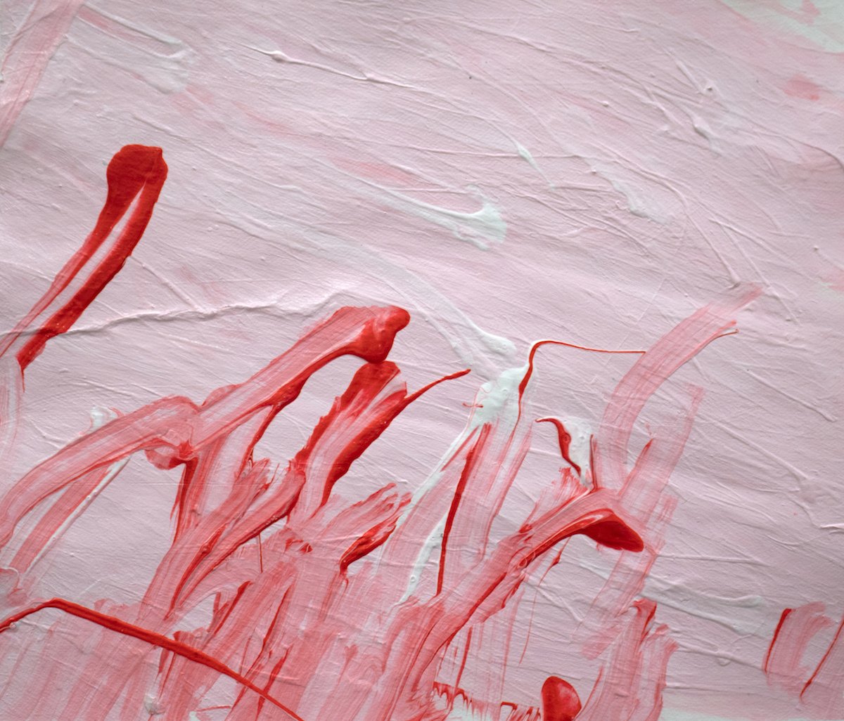 Untitled (Red Strokes On Pink Background) by Vanessa McConnell