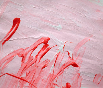 Untitled (Red Strokes On Pink Background) by Vanessa McConnell