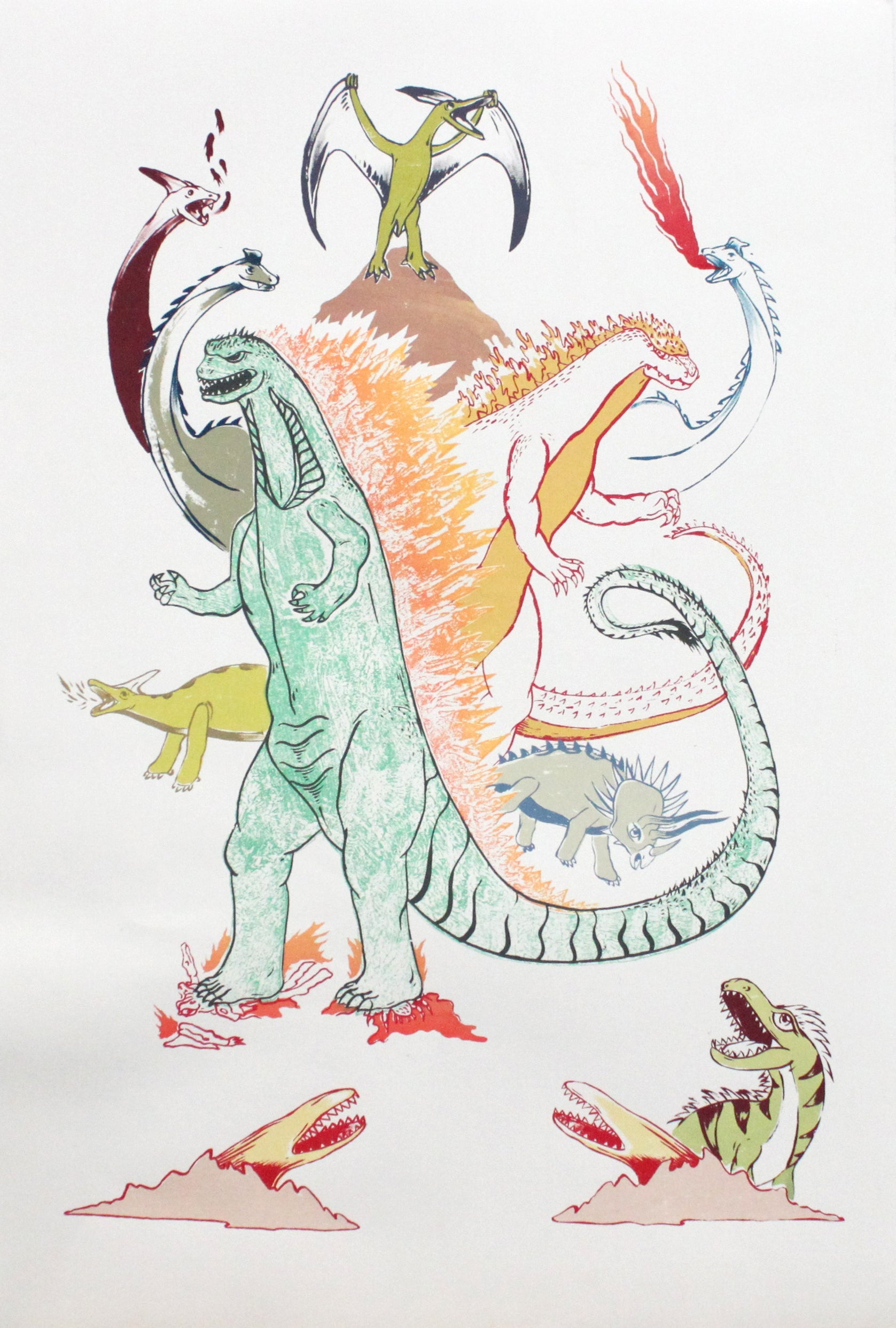 Untitled (Reptile Kaiju Print) by Cyril Elvina