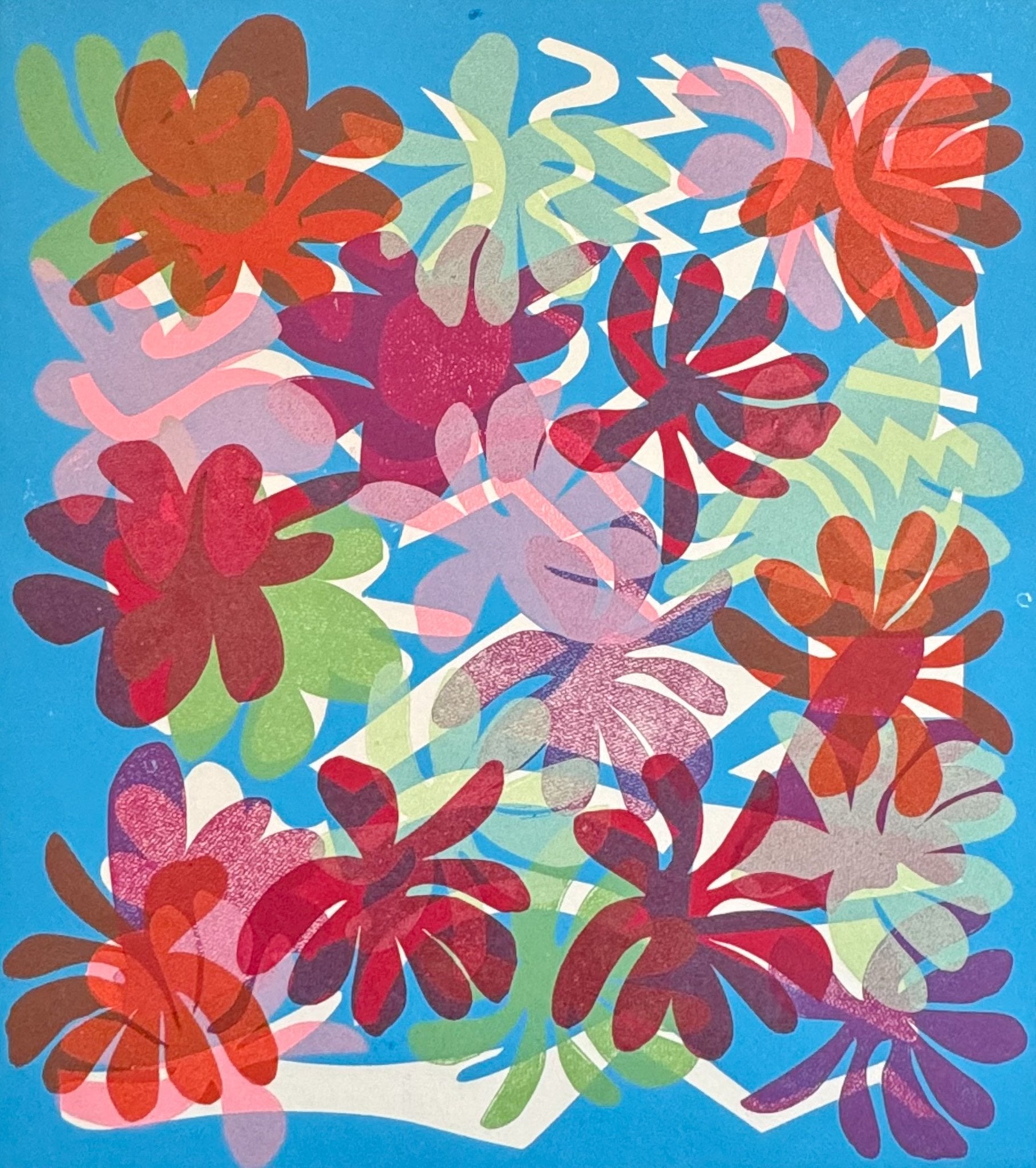 Untitled (Shapes On Blue Background) by Stephen Hollyfield