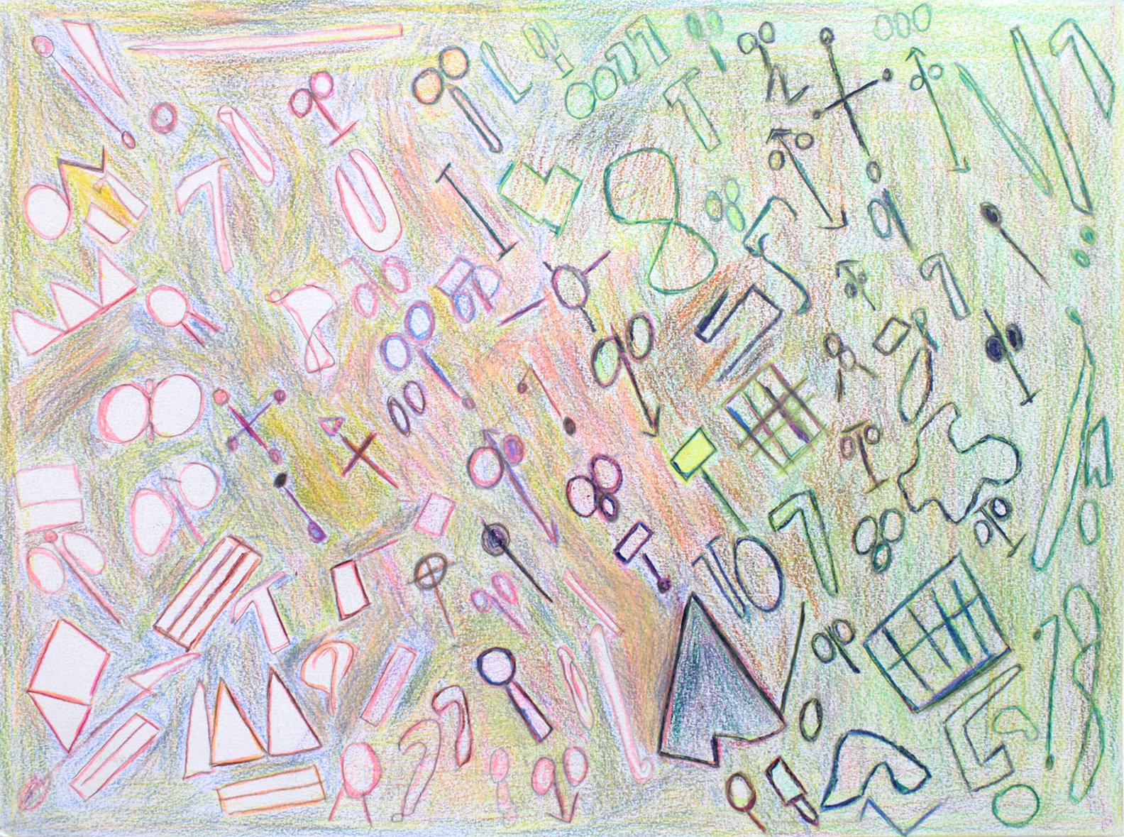 Untitled (shapes on colored background ) by Diana Rodriguez