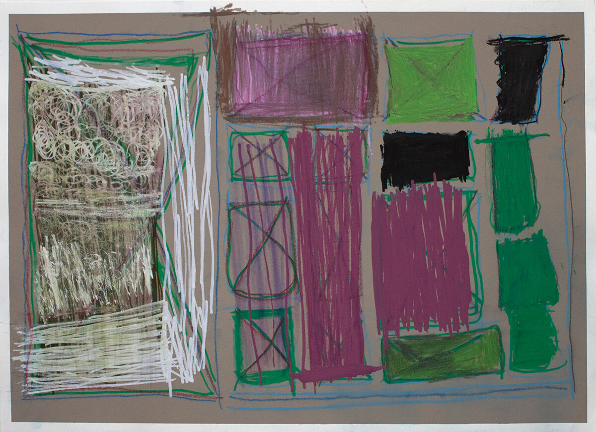 Untitled (Shapes On Gray Background) by Bill Morales