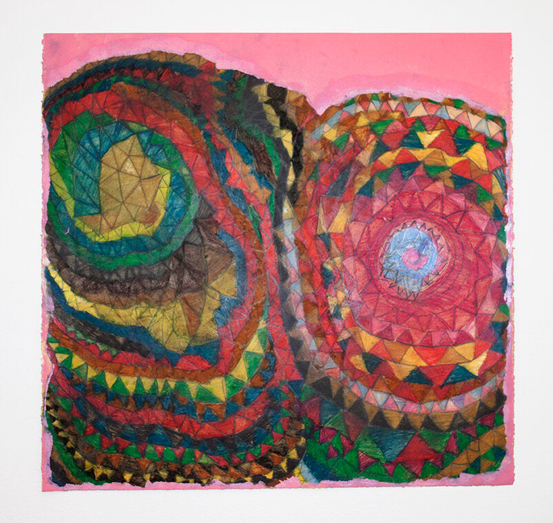 Untitled (Shapes On Pink Background) by Mirna Rodriguez