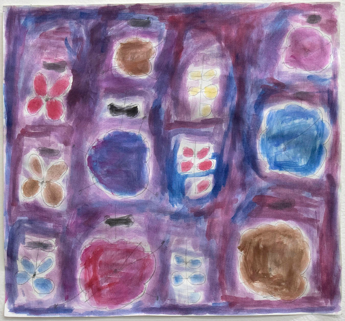 Untitled (Shapes On Purple Background) by Camille Chang