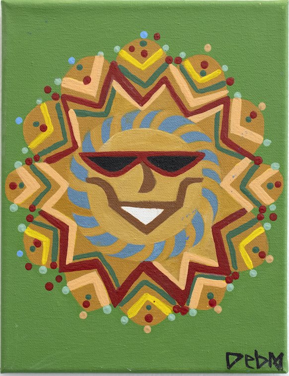 Untitled (Sun On Green Background) by Debra Alexander