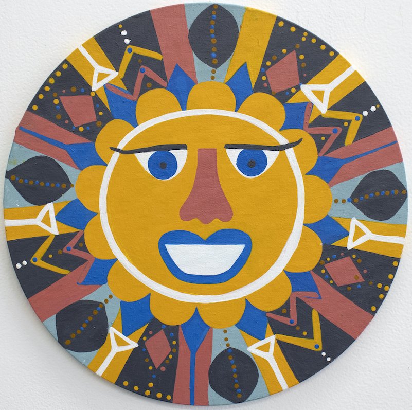 Untitled (Sun With Blue Lips) by Debra Alexander