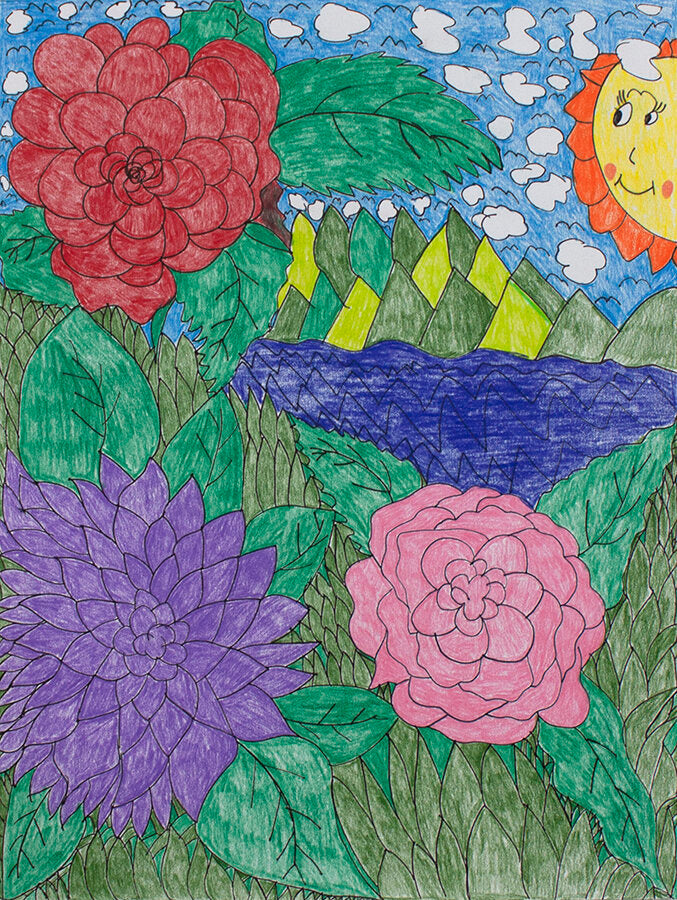 Untitled (Three Flowers) by Shelima King