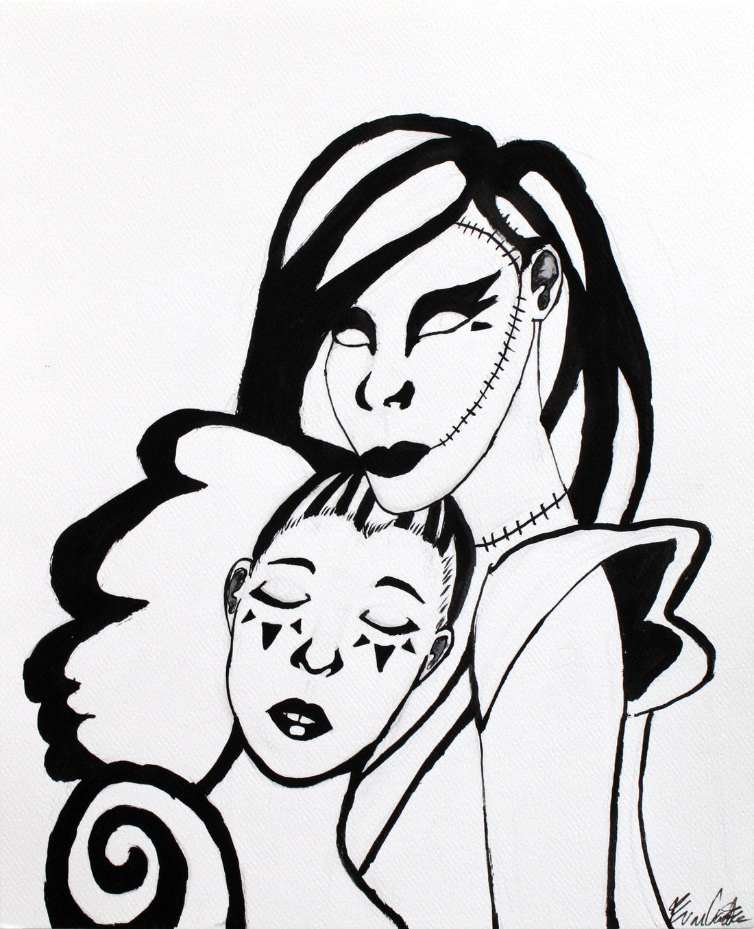 Untitled (Two Characters On White Background) by Evan Carter