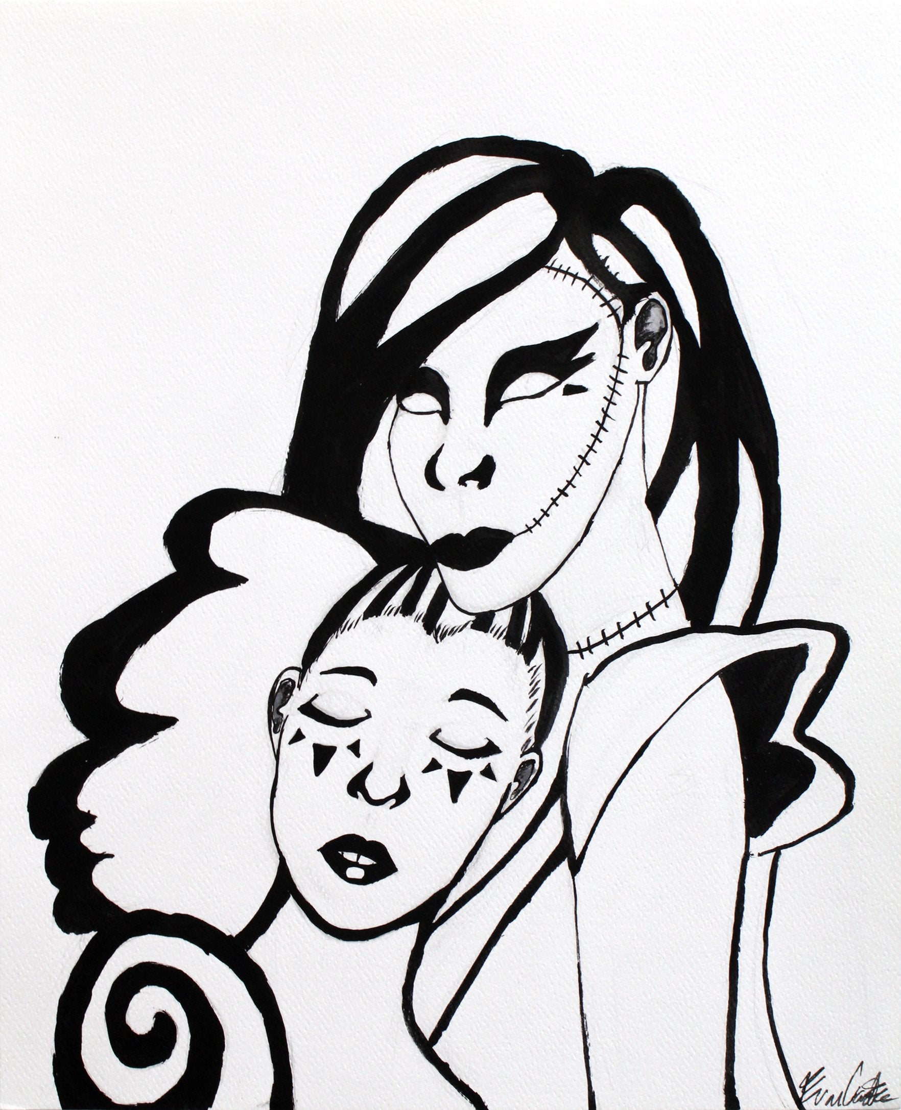 Untitled (Two Characters On White Background) by Evan Carter