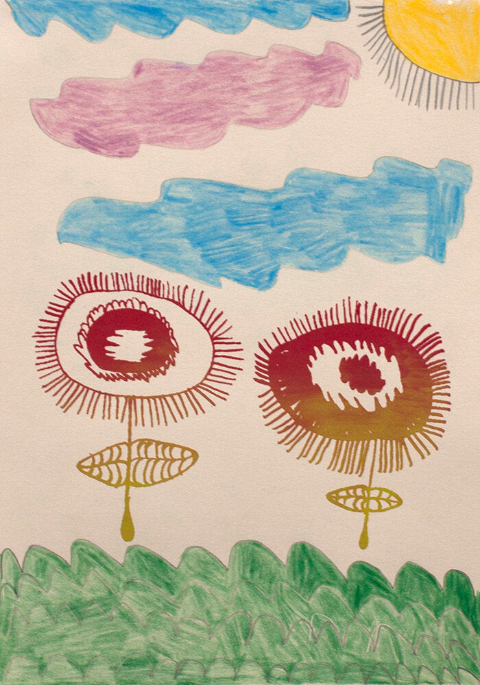 Untitled (Two Flowers On Grass Foreground) by Leticia Arredondo