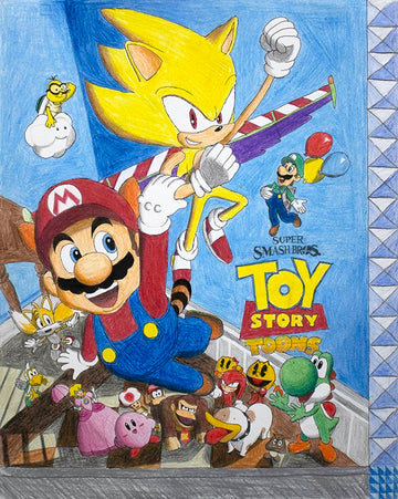 Untitled (Video Game Characters On Bed) by Nelson Cobian