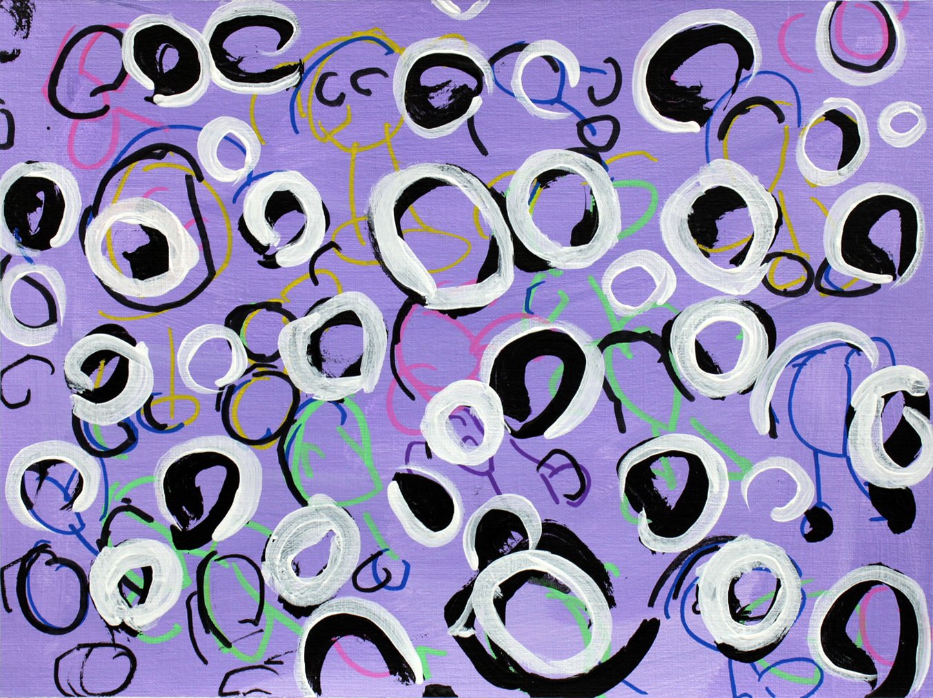 Untitled (White Circles On Purple Background) by Larry Nichols