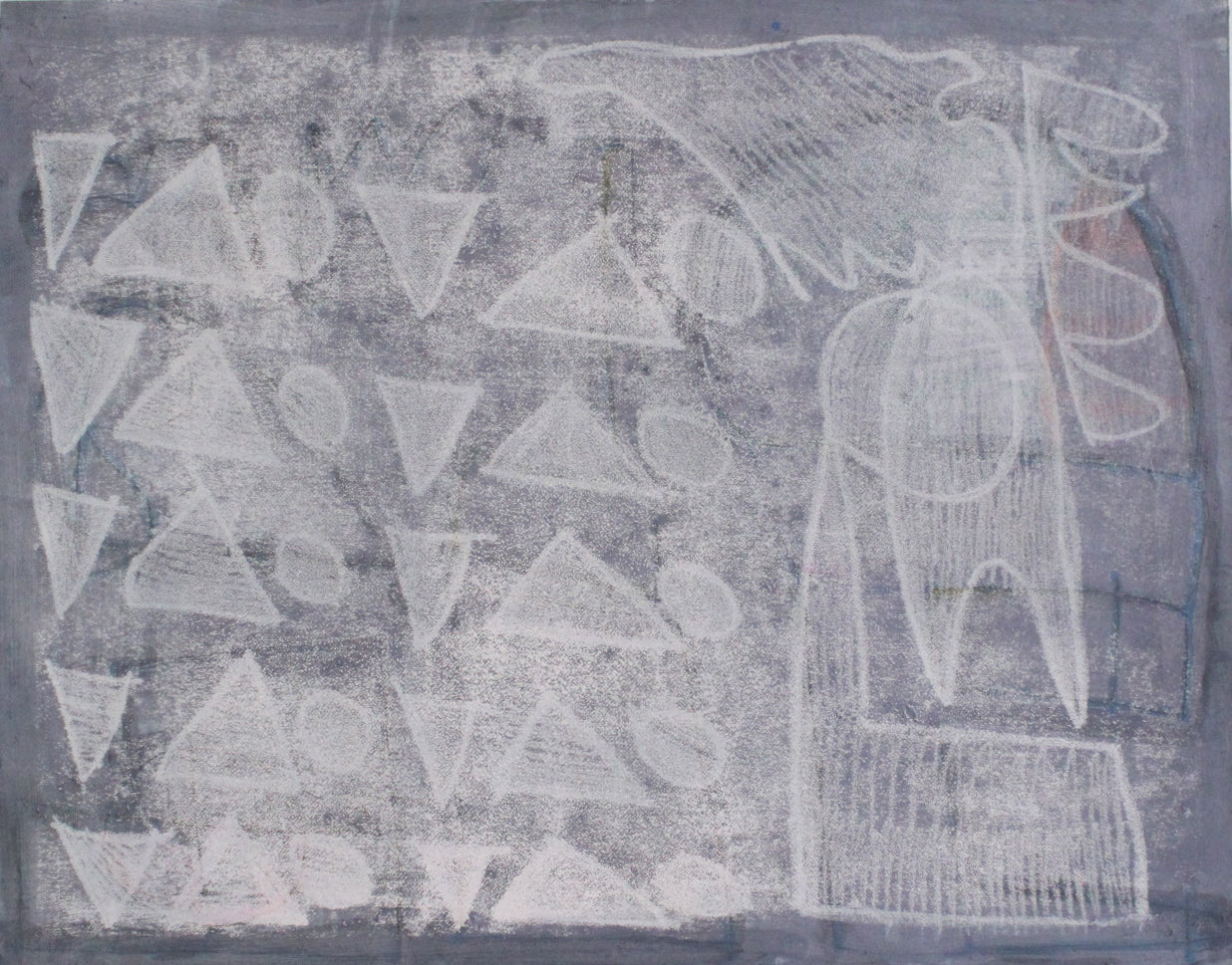 Untitled (White Shapes On Gray Background) by Shauna Foley