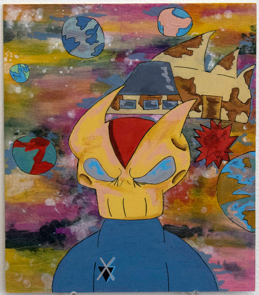 Untitled (Yellow Skull Character) by Christopher Romero