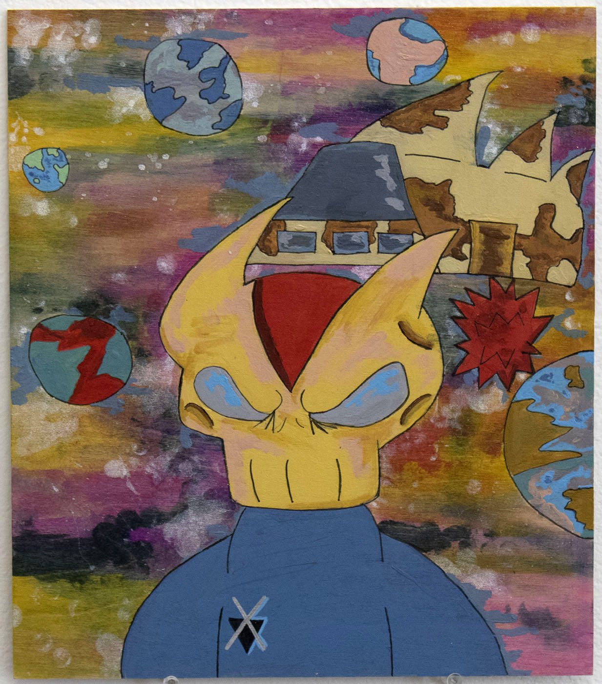 Untitled (Yellow Skull Character) by Christopher Romero