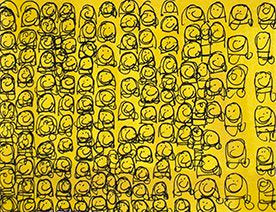 Untitled(Many Smiley Faces) by Justina Ko