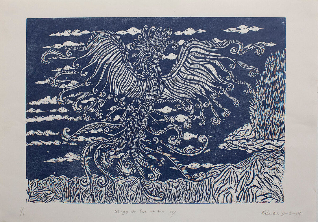 Wings a fire of the sky by Kelvin Belt