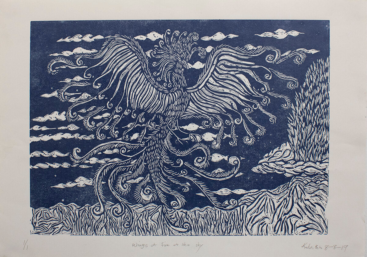 Wings a fire of the sky by Kelvin Belt