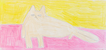 Reclining Cat (double sided artwork) by Lawrence Martin