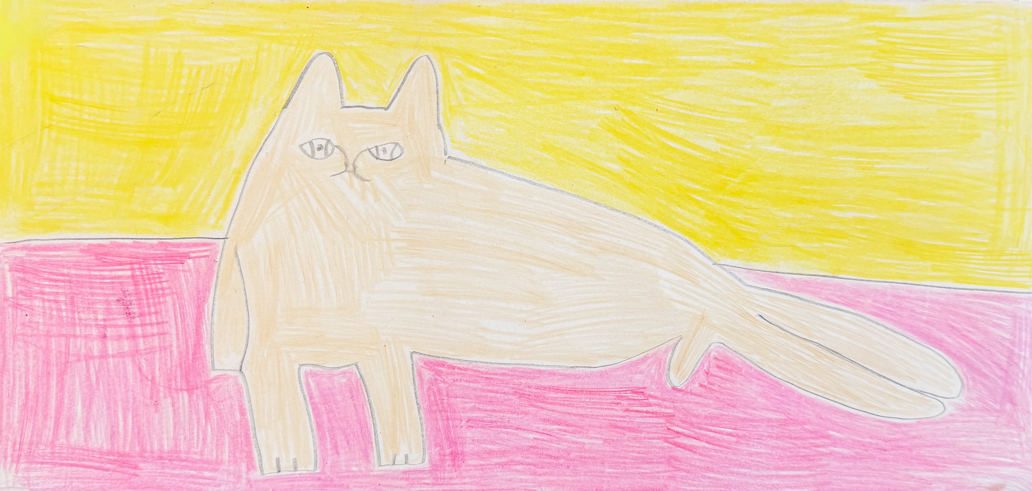 Reclining Cat (double sided artwork) by Lawrence Martin